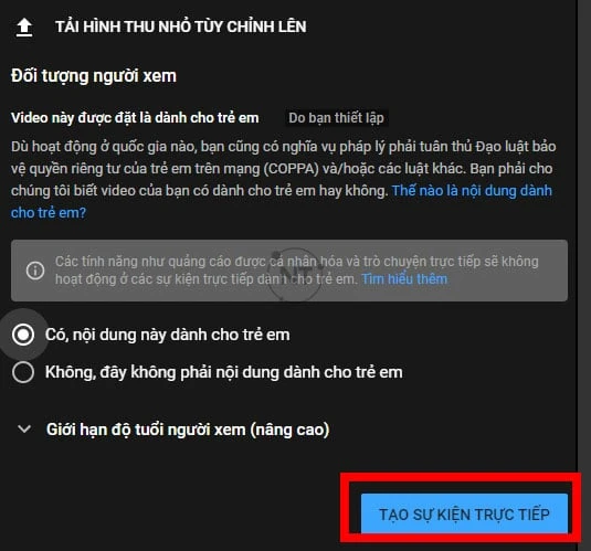 Lên lịch phát trực tiếp (SCHEDULE STREAM)