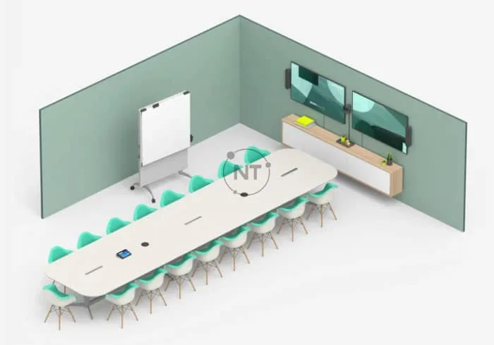 Phòng họp lớn 2 màn hình kiểu Boardroom