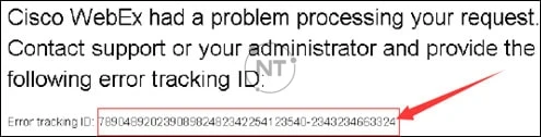 Cisco Webex had a problem processing your request