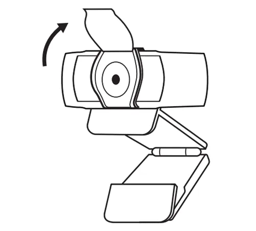 Đính nó vào mặt trước của webcam, trực tiếp qua Trung tâm