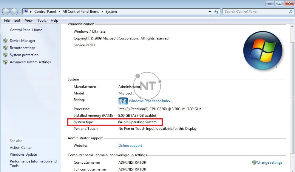 xác định xem máy tính chạy hệ điều hành Windows của bạn là 64 bit hay 32 bit