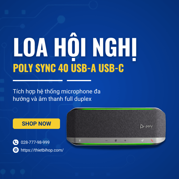 loa hội nghị tích hợp 3 mảng micro poly sync 40 usb-a usb-c