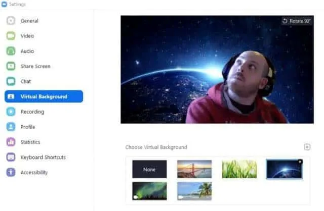 Tính năng nền ảo - Virtual baclground trên zoom