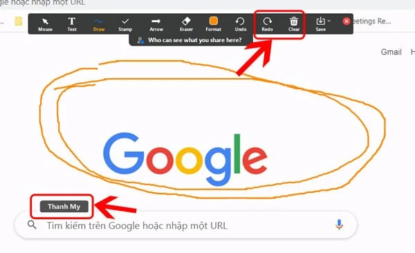 Cách vẽ lên màn hình Zoom của người khác