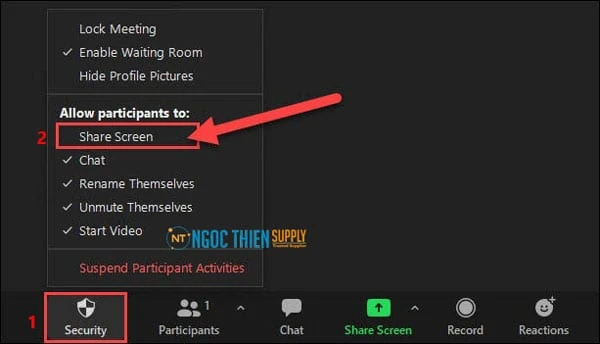 Cho phép người khác Share màn hình trên Zoom trong cuộc họp/lớp học