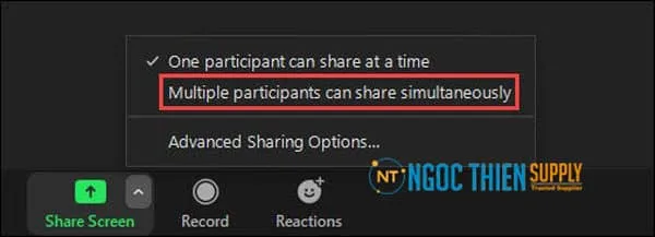 Cách 3: Cho phép nhiều người share màn hình cùng lúc trên Zoom