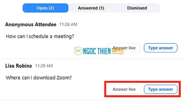Thiết lập cài đặt hỏi và đáp (Q&A) trên Webinar