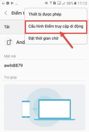 Gạt nút để tắt Điểm truy cập di động