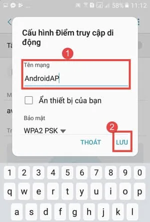 Thay đổi Tên mạng của điểm phát sóng từ điện thoại