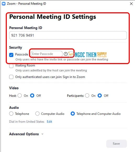Cách tạo mật khẩu (Passcode) cố định trên Zoom