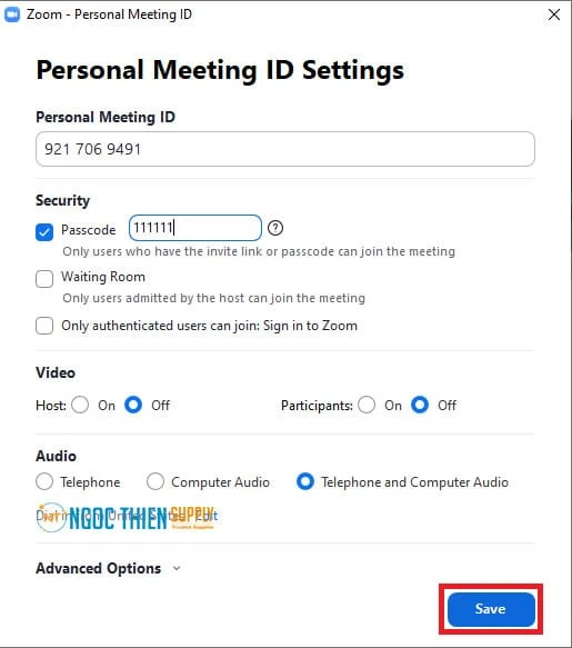 Cách tạo mật khẩu (Passcode) cố định trên Zoom