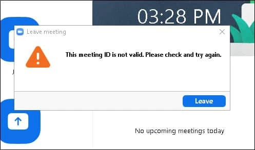Lỗi Zoom Invalid meeting ID là gì