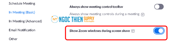 cách hiển thị cửa sổ Zoom khi chia sẻ màn hình