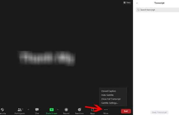Nếu bạn không thấy các nút Live Transcript hay Closed Ca