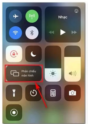 Nhấp chọn "phản chiếu màn hình"