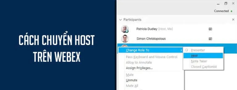 Cách chuyển Host trên Webex