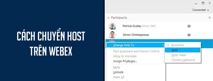 Cách chuyển Host trên Webex