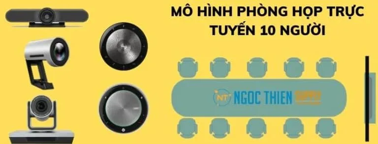 Mô hình phòng họp trực tuyến 10 người