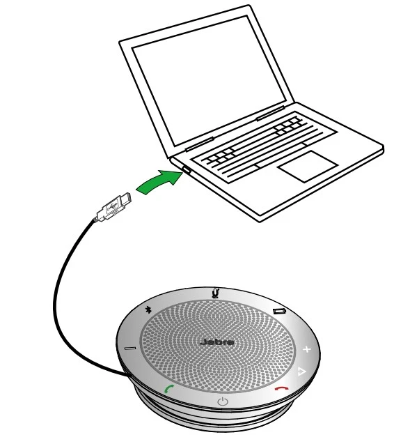 cách kết nối và sạc jabra speak 510 với pc