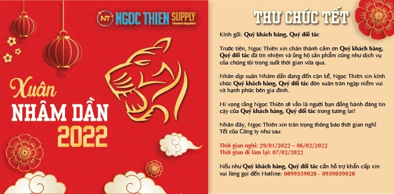 Ngọc Thiên thông báo lịch nghỉ Tết Nguyên Đán 2022