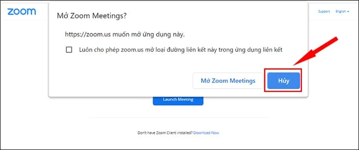 Sửa lỗi không vào được Zoom do sai mật khẩu