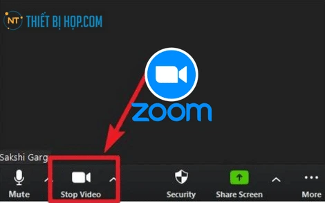 Nhấn Stop Video để tắt camera trên Zoom