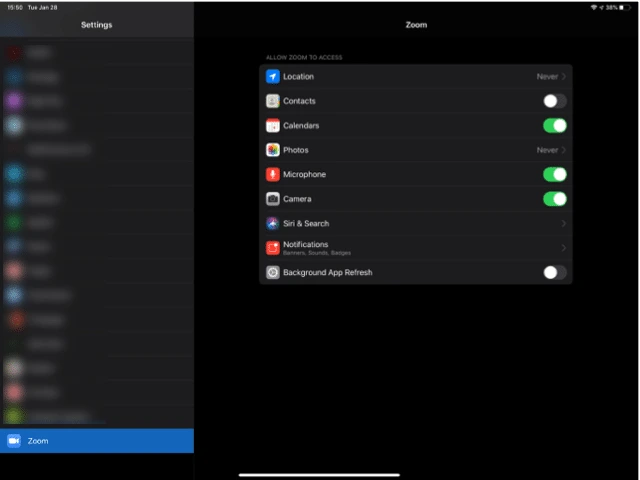 Các quyền mà Zoom Mobile App yêu cầu