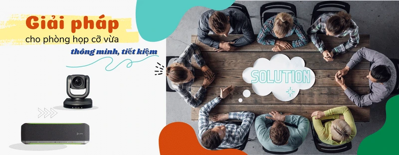thiết bị cho phòng họp trực tuyến cỡ vừa thông minh