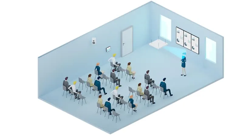Sennheiser TeamConnect Ceiling 2 cũng có thể được sử dụng làm micrô sân khấu để thuyết trình, cho phép người thuyết trình làm việc rảnh tay mà không cần micrô mang theo. Micrô Sennheiser TeamConnect Ceiling 2 bổ sung được thêm đơn giản qua Mạng Dante.