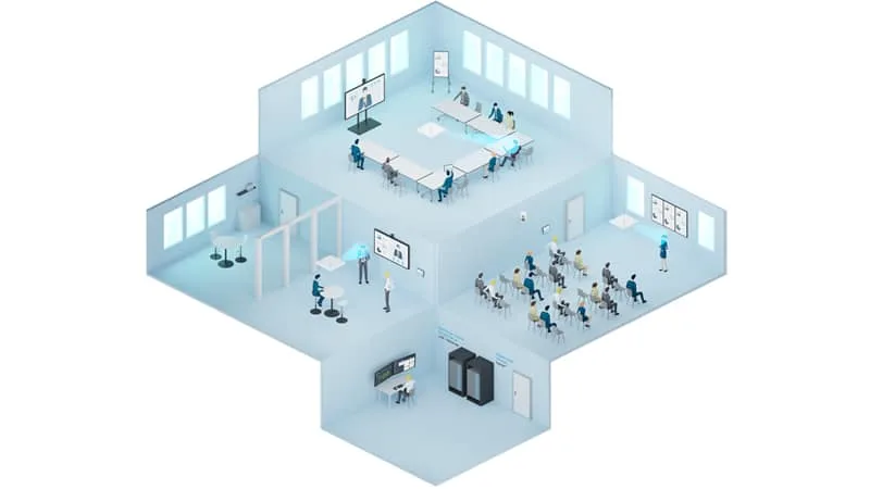 Mô hình ứng dụng Sennheiser TeamConnect Ceiling 2