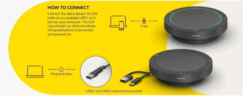 Kết nối loa Jabra Speak2 55 UC và MS