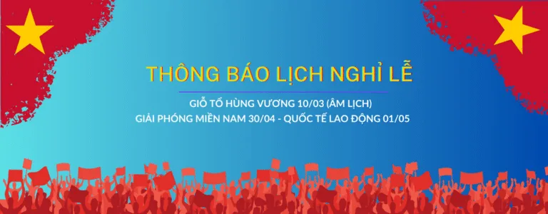 thông báo lịch nghỉ lễ 30/4 1/5 giỗ tổ Hùng Vương 2023