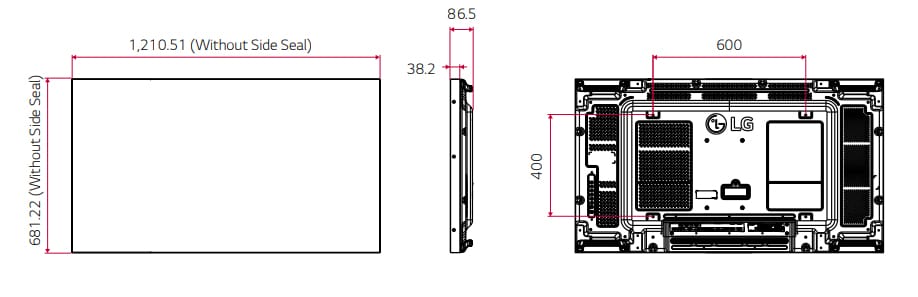 thông số kỹ thuật màn hình ghép LG 55SVM5F-H
