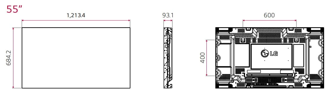 thông số kỹ thuật màn hình ghép lg 55vl7f-a