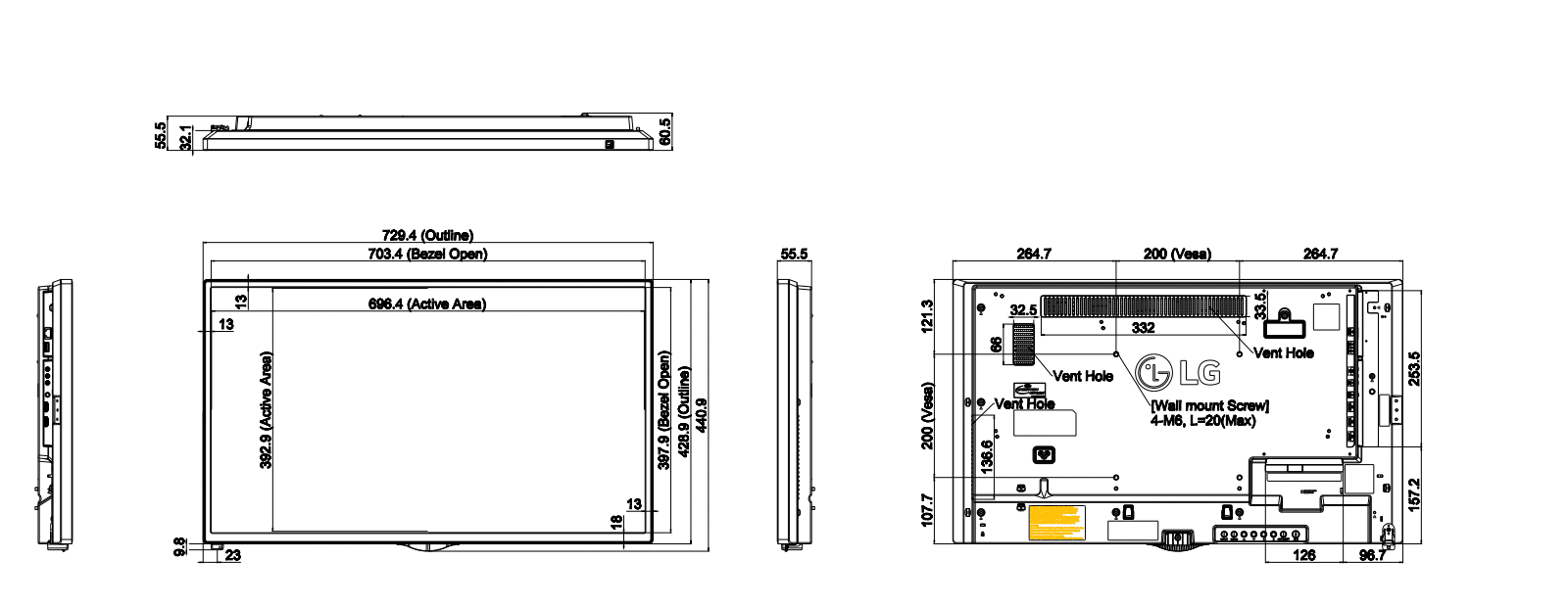 Các thông số của màn hình LG 32SM5J-B