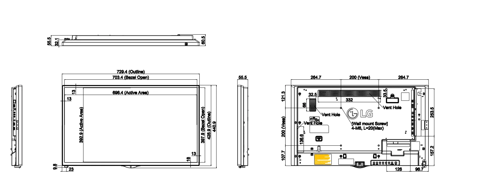 Các thông số của màn hình LG 32SM5J-B