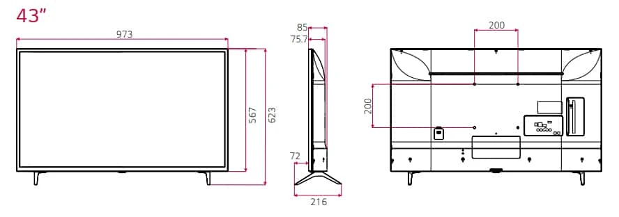 thông số kỹ thuật lg 43ut640s
