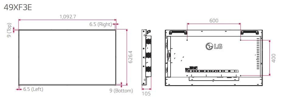 thông số kỹ thuật lg 49xf3e-b