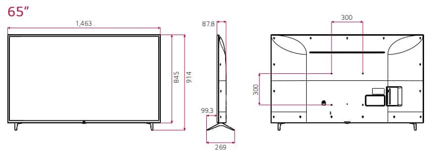 thông số kỹ thuật lg 65ut640s