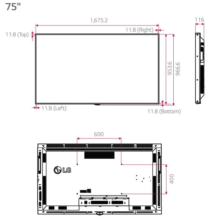thông số kỹ thuật lg 75xs2e