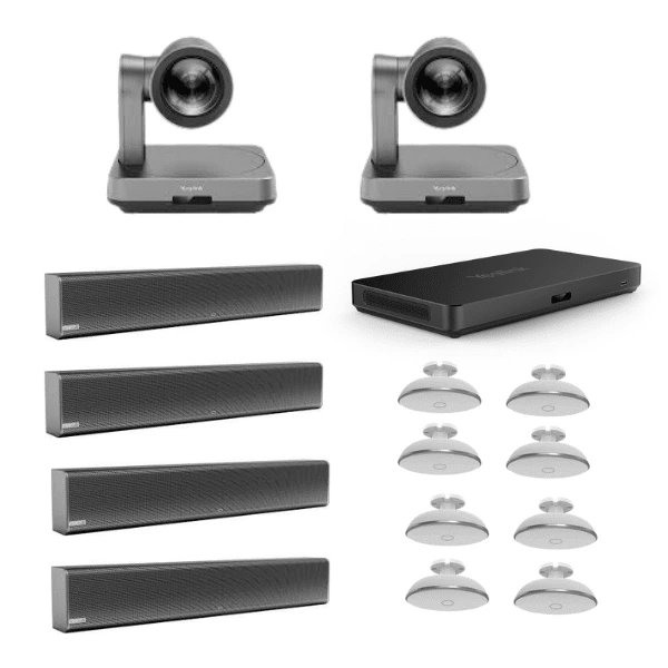 2 Yealink UVC84 + Yealink AVHub + 8 VCM38 + 4 Mspeaker II
