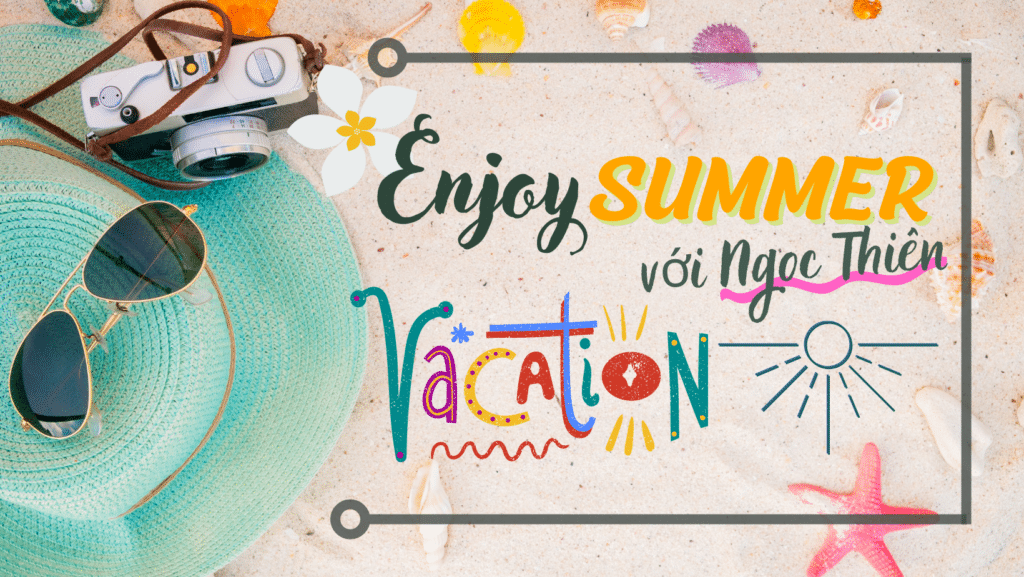 Pastel Beige Playful Summer Vacation Facebook Cover Thông báo lịch nghỉ mát năm 2023 năm 2024
