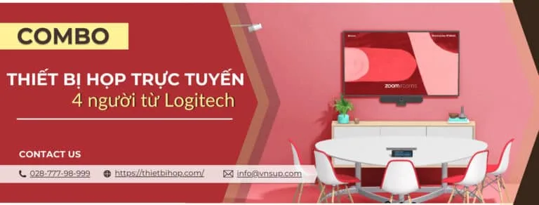 combo thiết bị họp trực tuyến 4 người từ Logitech