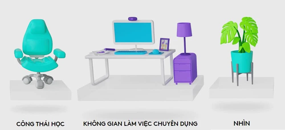 thiết lập không gian làm việc cá nhân công thái học (1)