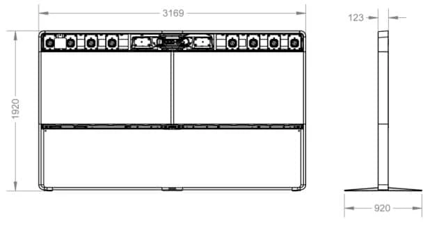 kích thước webex room 70 g2 dual
