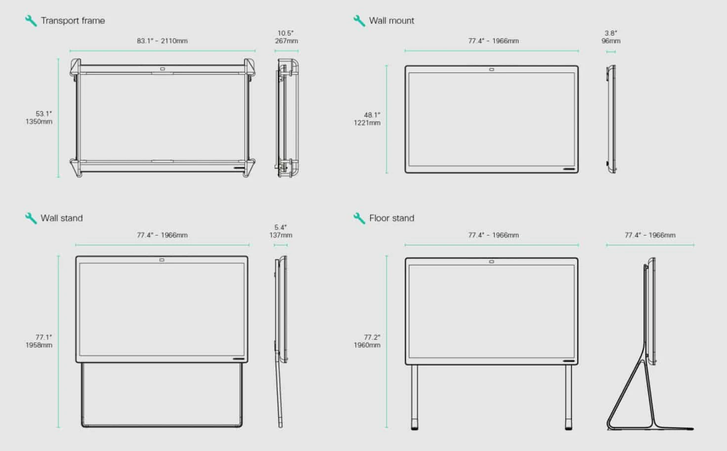 thông số kỹ thuật cisco webex board 85s