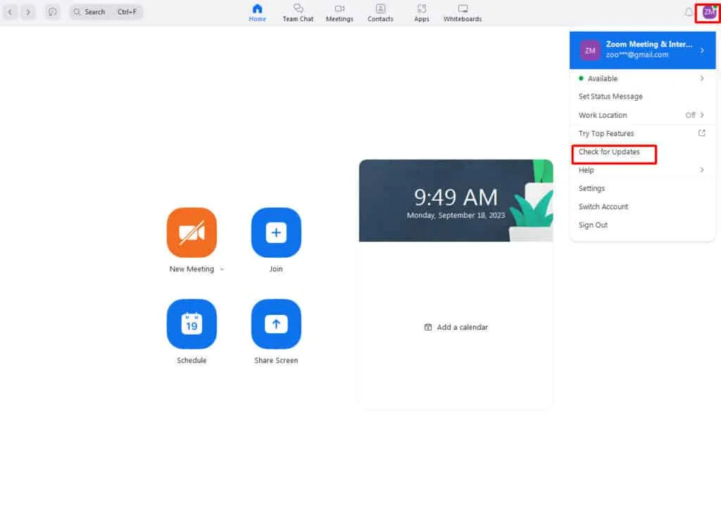 update zoom