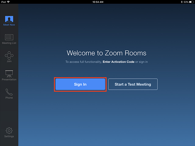 đăng nhập vào zoom rooms