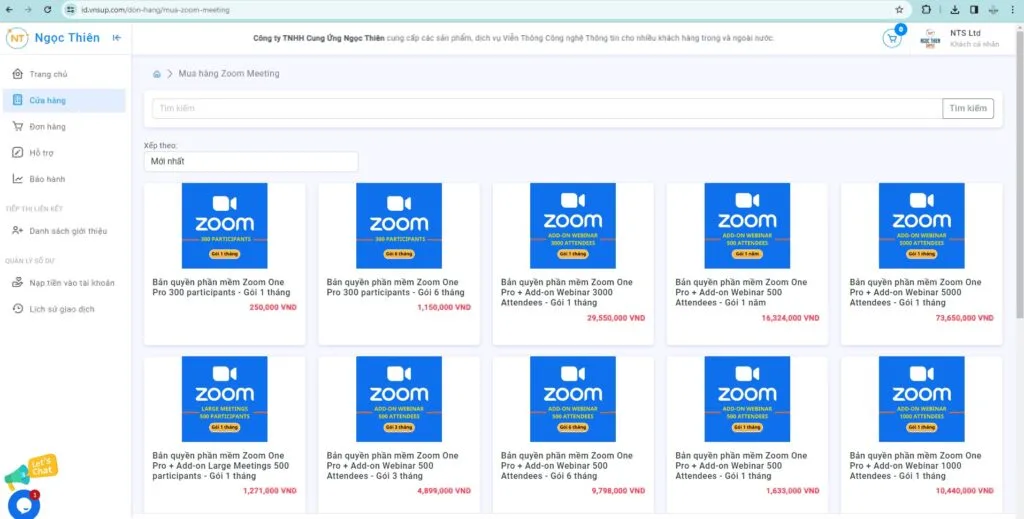 chọn gói zoom phù hợp