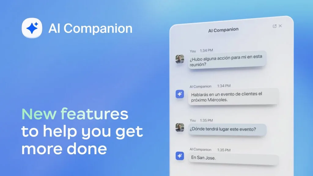 Tính khả dụng của tính năng Zoom AI Companion